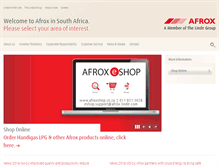 Tablet Screenshot of afrox.co.za